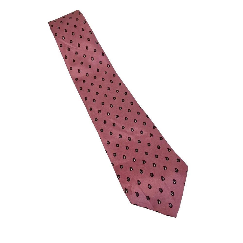 Christian Dior Paisley Pointed Neck Tie Mens Pink‎ Classic Adjustable Formal